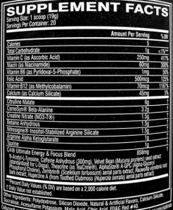 Cellucor C4 ULTIMATE Pre Workout Label