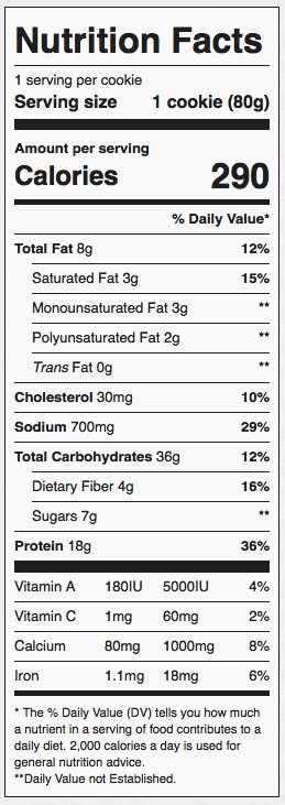 ProSupps MyCookie Nutrition Facts