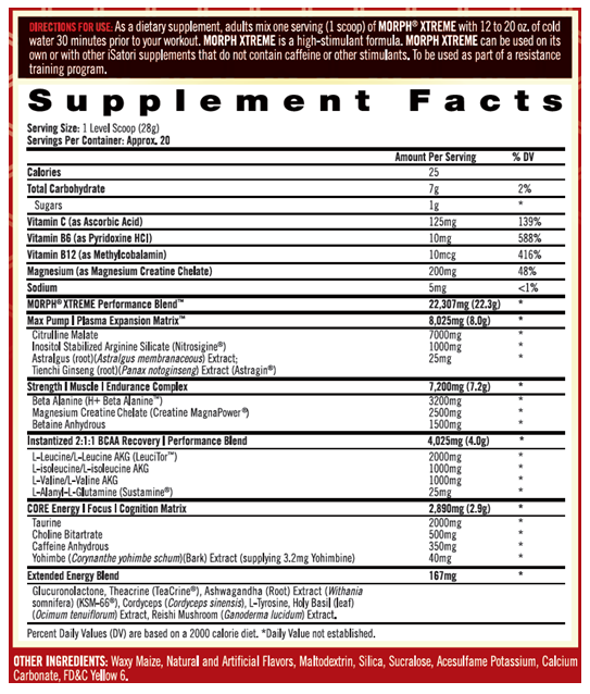 iSatori Morph Xtreme Label