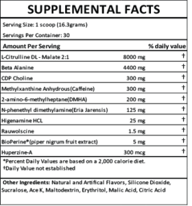 Pre Stack Extreme Ingredients