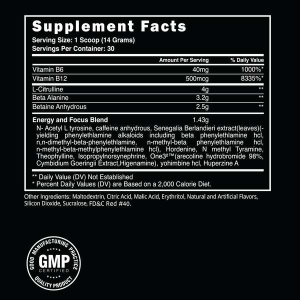 Steel Supplements AMPED AF Label