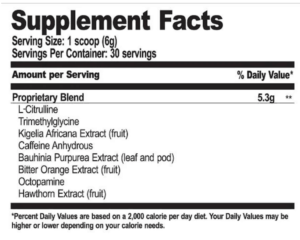 Excelsior Pre Workout Ingredients