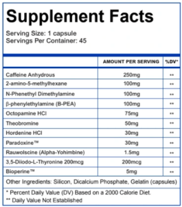 Vanquish Hardcore Fat Burner Label Review