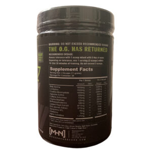 Arez Pre Workout Ingredient Label