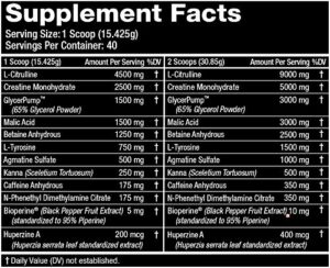 Gorilla Mode Pre Workout Ingredients