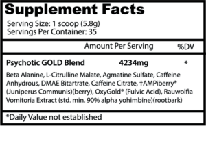 Psychotic Gold Ingredients