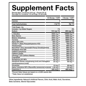 Assassin Pre Workout Supplement Facts