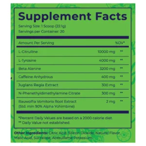 Dark Labs Maniaco Supplement Facts