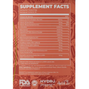 crack daily pre workout ingredients