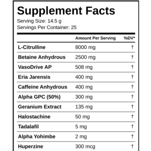 Sanctified Stim Pre Workout Ingredients